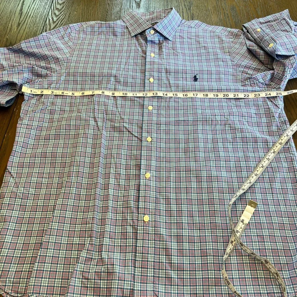 Polo Ralph Lauren Button Down Cotton Stretch Plaid Preppy XL Classic Fit